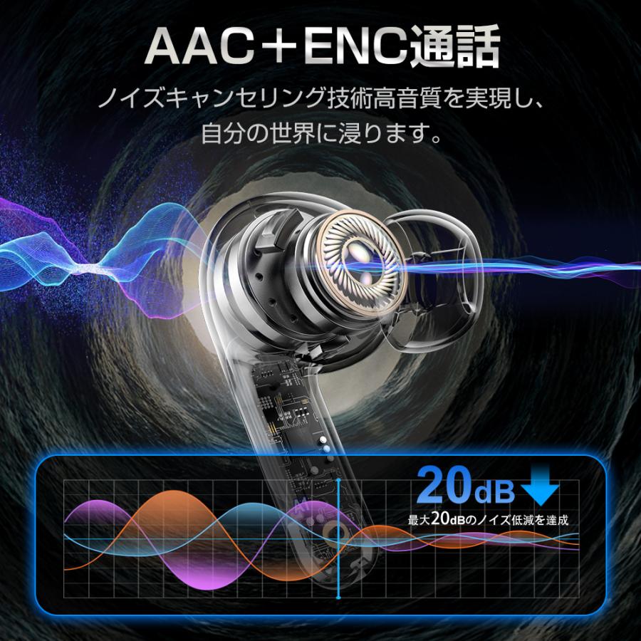 【レビュー特典開催！】ワイヤレスイヤホン Bluetooth5.4 高音質 iphone android対応 イヤホン 軽量 タッチ操作 自動ペアリング 片耳両耳対応 防水 通話 LED表示 |  | 09