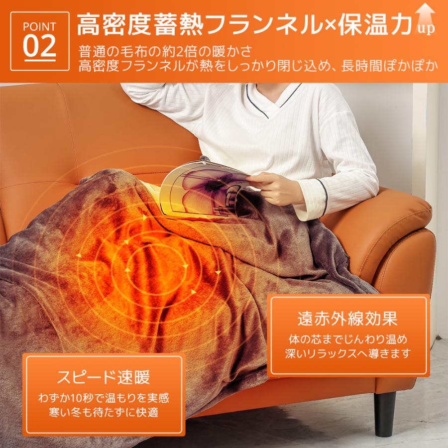 電気毛布 着る毛布 掛け敷き USB給電 8エリア発熱 3段階温度調整 洗濯