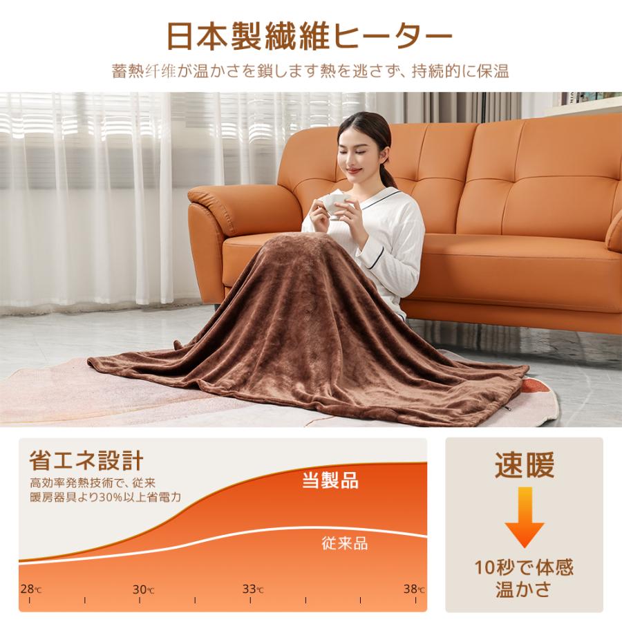電気毛布 掛け 敷き 150*80CM 大判 USB給電式 アダプター付属 電気毛布 着る毛布 掛け敷き USB給電 8エリア発熱 3段階温度調整 洗濯