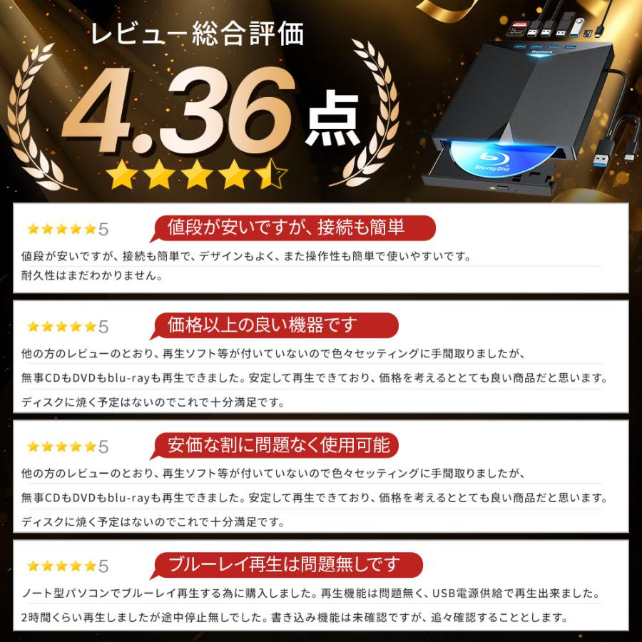 ブルーレイドライブ 外付け DVD/CDドライブ 書込高速 爆買 静音