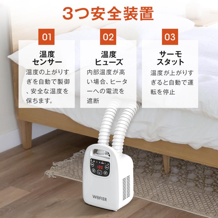 WOFIER 布団乾燥機 速暖 軽量 コンパクト マット不要 ダブルホース