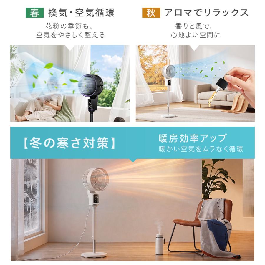 【パワフル送風 】サーキュレーター DCモータ 首振り リビング扇風機空気循環 サーキュレーター 扇風機 dcモーター 3D 360°首振り 静音 パワフル送風