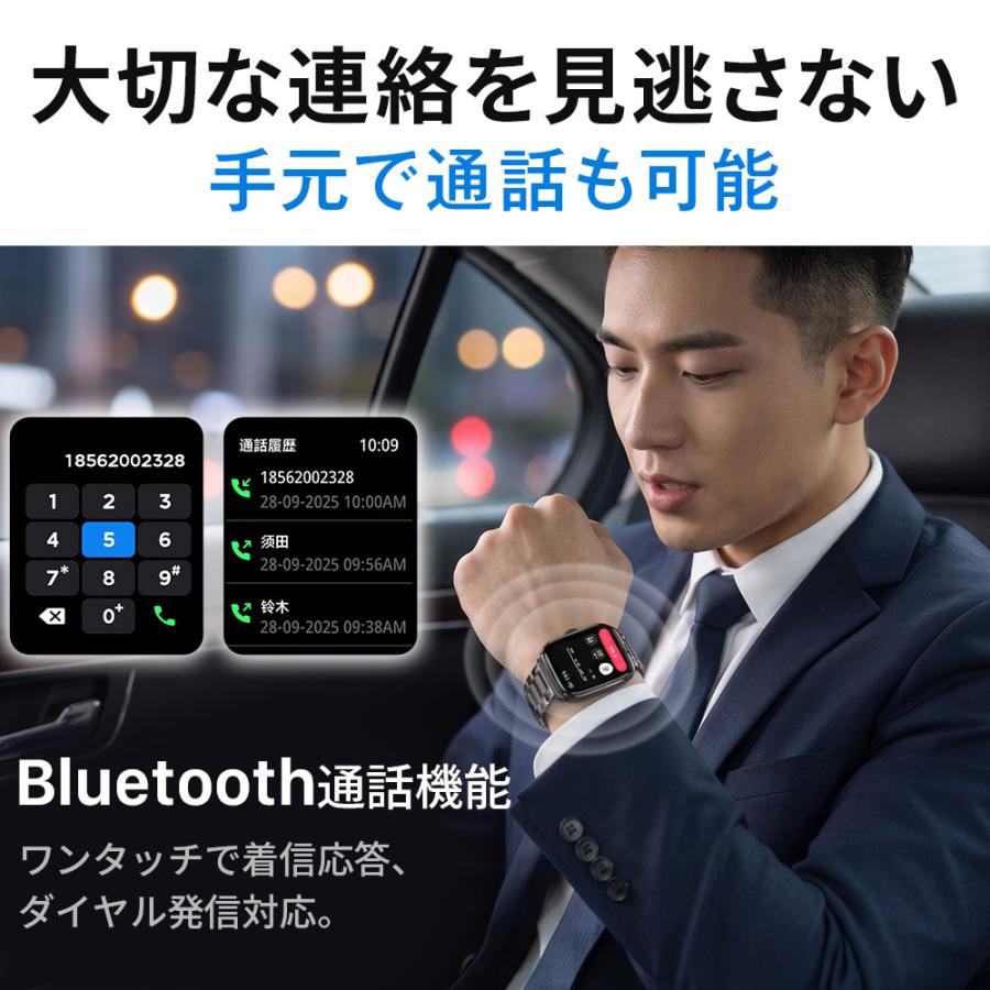 スマートウォッチ レディース 大画面 通話機能 Bluetooth5.3 2.01