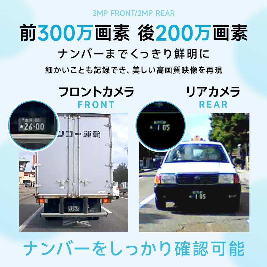 ドライブレコーダー 前後 2カメラ 大画面 32GB対応 高画質 大口径