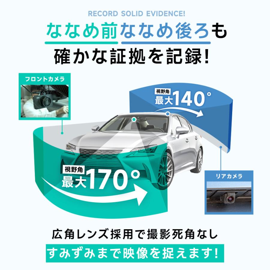 ドライブレコーダー 前後 2カメラ 大画面 32GB対応 高画質 大口径