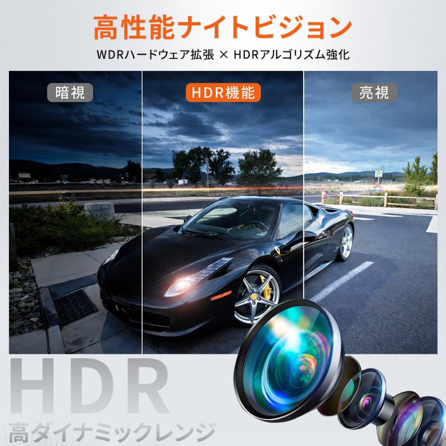 ドライブレコーダー 前後2カメラ 4K高画質 WiFi対応 GPS搭載 駐車監視