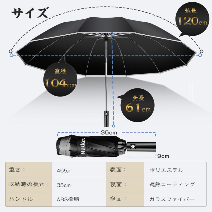 折りたたみ傘 自動開閉 逆さ傘 晴雨兼用 大きい メンズ 丈夫