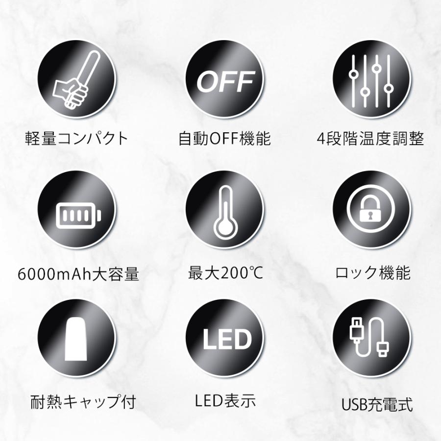 ヘアアイロン 充電式 ミニ ストレートアイロン コードレス 前髪 ストレート カール ヘアーアイロン 4段階温度 18mm ツヤ髪 持ち運び便利 収納ポーチ 爆買 旅行 | ブランド登録なし | 07