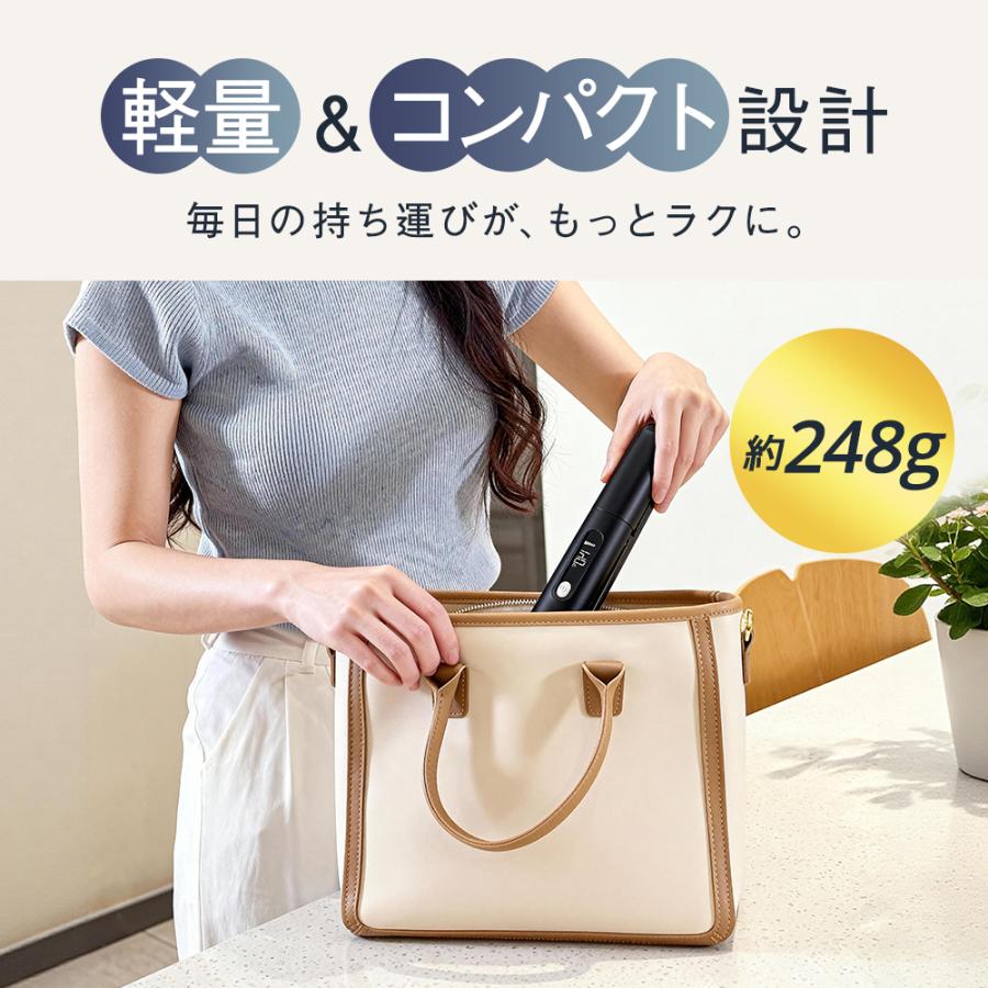 【レビュー特典付き!】 ヘアアイロン 充電式 コードレス ストレートアイロン 前髪 ストレート カール 超速加熱 4段階温度調整 18mm ツヤ髪 耐熱ケース付き 爆買 |  | 10