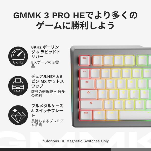 Glorious GLO-KB-GMMK3-PRO-65-PB-HE-W-SIL-US シルバー ゲーミングキーボード 有線 (英語配列 65キー)_10