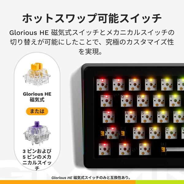 Glorious GLO-KB-GMMK3-PRO-65-PB-HE-W-BLK-US ブラック ゲーミングキーボード 有線 (英語配列 65キー)_9