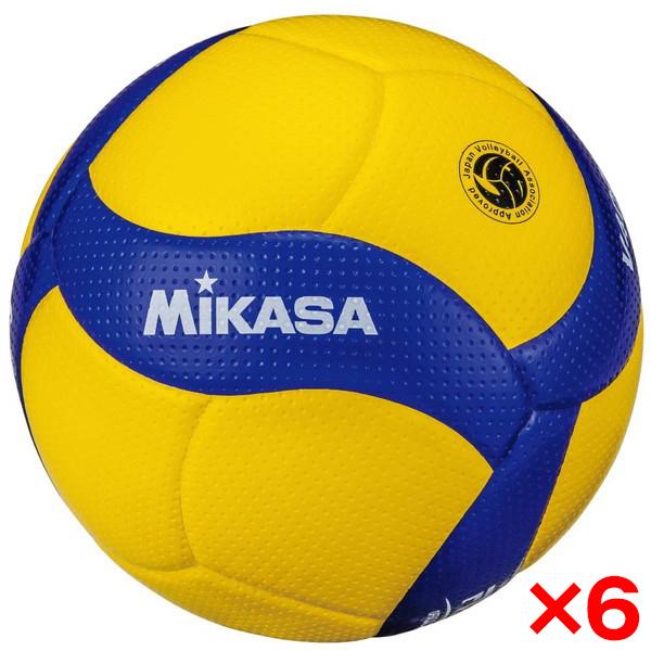MIKASAバレー4号検定球黄_青V400W 6個セット MIKASA（ミカサ） 6個セット MIKASA V400W ×6 バレー4号 検定球 黄/青