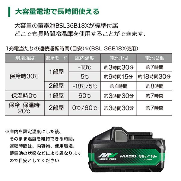 ハイコーキ 冷温庫 UL18DBA(WMBZ) 25L バッテリー2個付 HiKOKI 14.4V