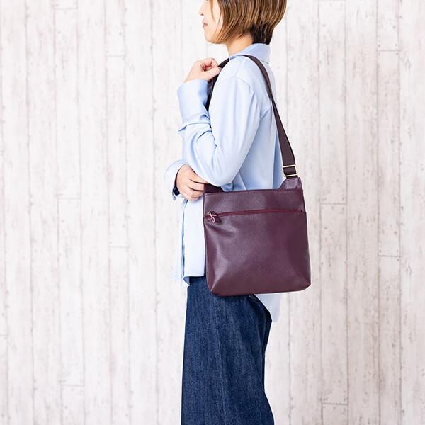 小田清 豊岡工房 軽量牛革ボディショルダー パープル 438313 : MAXZEN