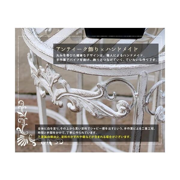 住まいスタイル SPL-6623WHT ホワイトアイアンフラワースタンド 3点セット メーカー直送_7
