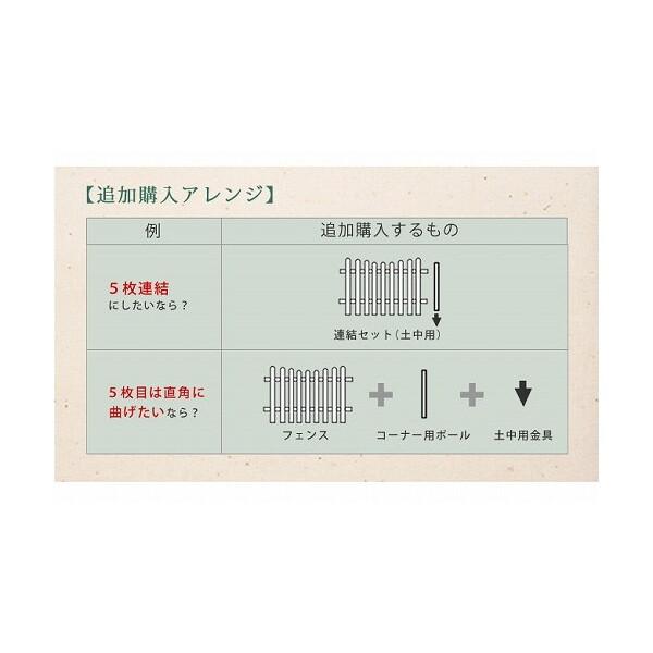 住まいスタイル ピケットフェンス U型 土中用4連結セット ダークブラウン SFPU1200-4UB-DBR メーカー直送_12