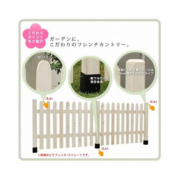 住まいスタイル ピケットフェンス U型 土中用4連結セット ダークブラウン SFPU1200-4UB-DBR メーカー直送_6