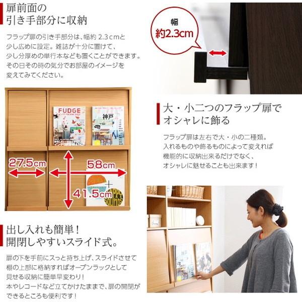 魅せて隠す収納!ディスプレイラック2個セット 本棚・リビング収納 ダークブラウン ホームテイスト GR-FR-2P メーカー直送