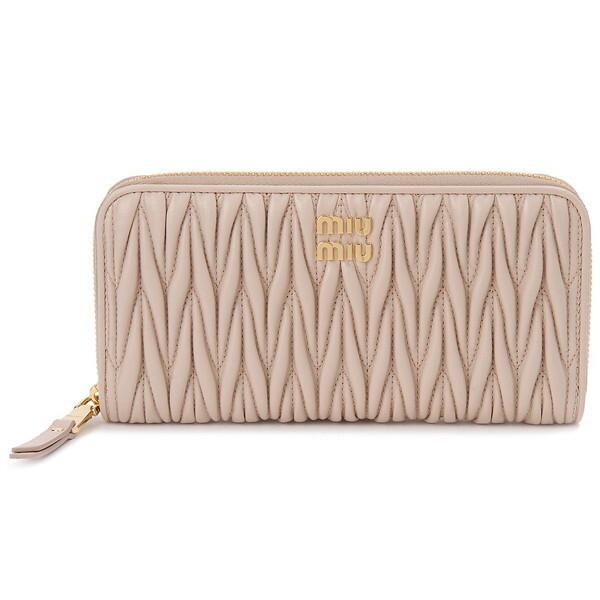 miu MIU ミュウミュウ 長財布 ピンク 5ML506 2FPP F0236 MATELASSE ZIP 