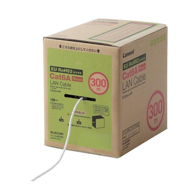 LANケーブル ELECOM エレコム LD-GPAL/WH300RS CAT6A対応 EU RoHS指令準拠 コネクタ無し 単線 ドラム 300m ホワイト メーカー直送_2