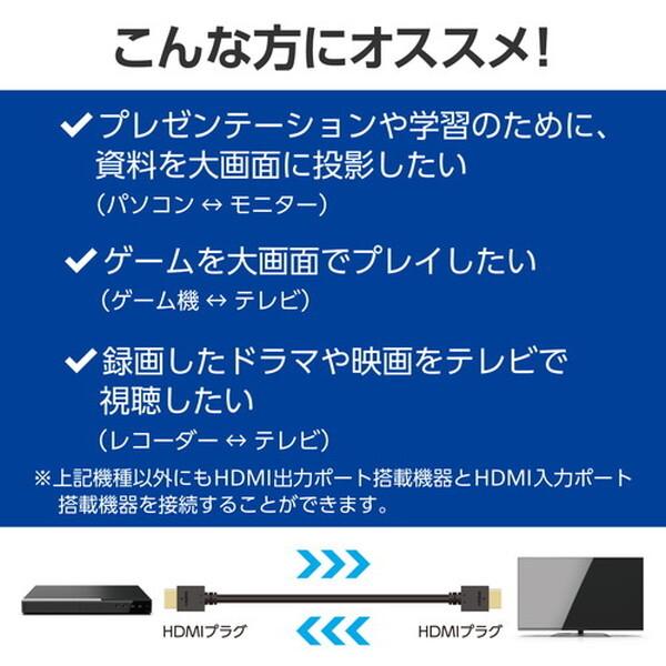 ELECOM DH-HD14E15BK2 ブラック HDMIケーブル ハイスピード 1.5m 4K 30Hz ARC テレビ パソコン ゲーム機対応 High Speed HDMI Cable | ELECOM | 05