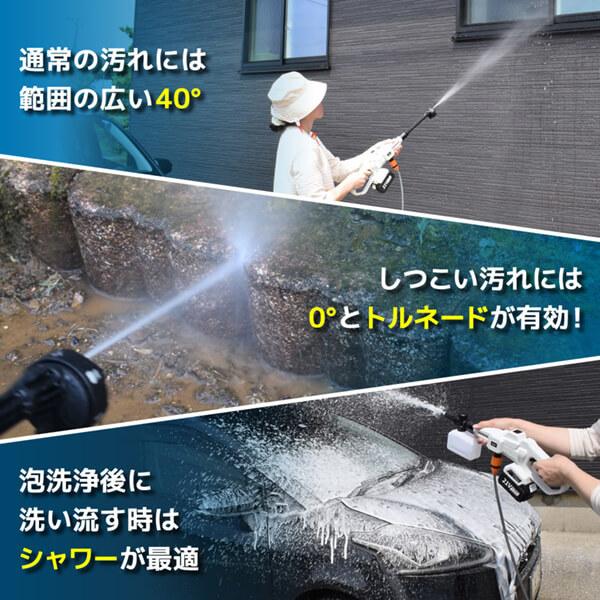 foret 高圧洗浄機 コードレス 充電式 ハンディウォッシャー 洗車