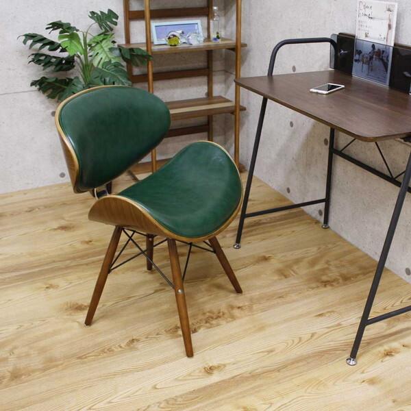 後藤家具物産 CC-02-GR グリーン ブルチーノ デザインチェアー