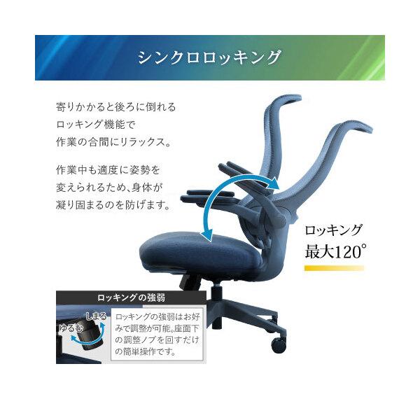 法人限定 Netforce ARD-1-W-BK ブラック オーロラデザインチェア 肘付 布張り メッシュ オフィスチェア メーカー直送_5