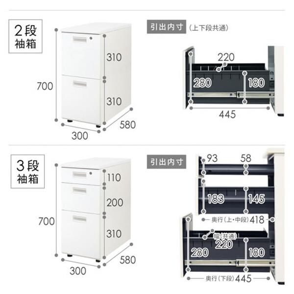 法人限定 Netforce LKD-126B-W-DBRBK-3 天板ダークブラウン 袖箱ブラック ナッツ 片袖机 (3段 幅1200mm) メーカー直送_7