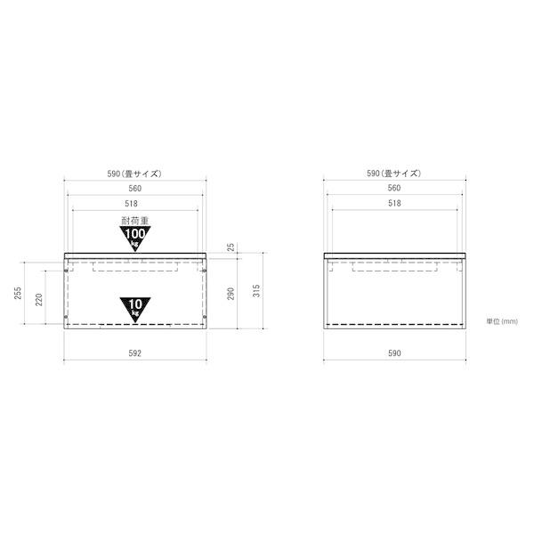 朝日木材加工 ZCM-3060BX-DB-GR ゼンキューブ タタミBOX ダーク