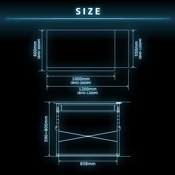 Bauhutte（バウヒュッテ） デスク BHD-1000M ブラック 昇降式PCデスク
