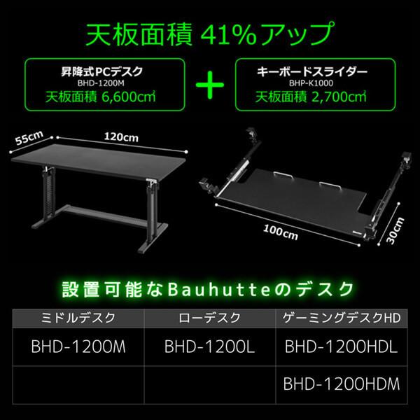 Bauhutte バウヒュッテ キーボードスライダー BHP-K1000-BK