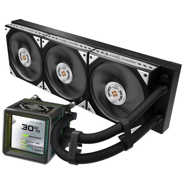 ASRock Steel Legend Dark 360 LCD 水冷CPUクーラー メーカー直送_1