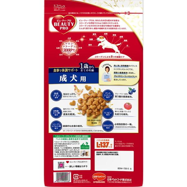 日本ペットフード ビューティープロ ドッグ 成犬用 1歳から 720g