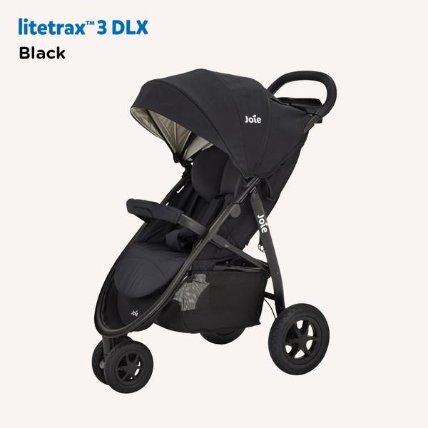 ジョイー Joie ベビーカー ライトトラックス3 DLX ブラック 41427 3輪ベビーカー (1ヶ月〜36ヶ月頃まで) 保証期間：1年の画像