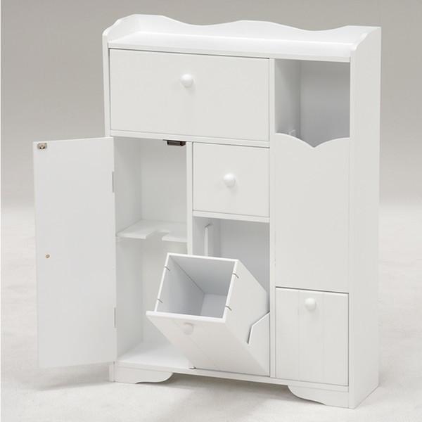 トイレラック ホワイト 白 大容量 収納 トイレ収納 トイレ用品 トイレ かわいい シンプル コンパクト 萩原 MTR-6550WH メーカー直送_1