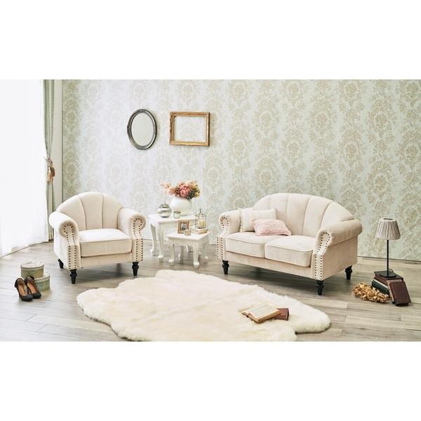 HAGiHARA（萩原） ルコ2P-IV アイボリー ソファー 2人掛け 貝殻