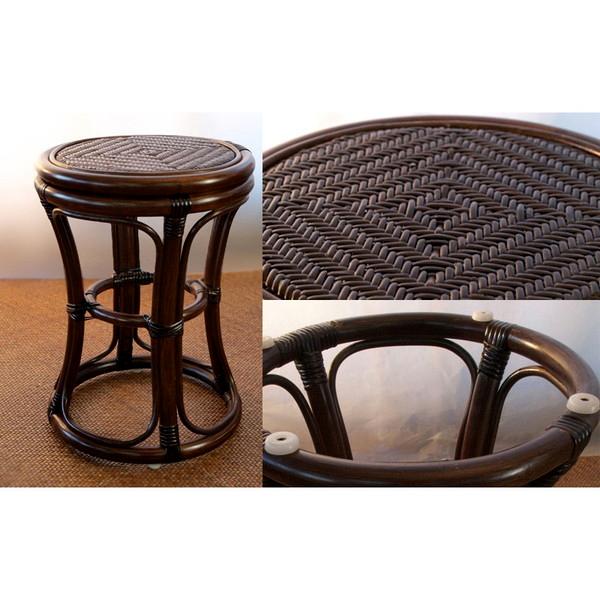 Rattan World C4121CB スツール ダークブラウン ラタン メーカー直送