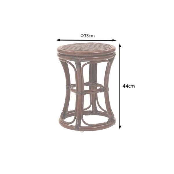 Rattan World C4121CB スツール ダークブラウン ラタン メーカー直送