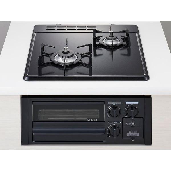 ビルトインガスコンロ ハーマン DG2023SQ1-LP ブラック プロパンガス用 2口 左強火タイプ 幅45cm HARMAN