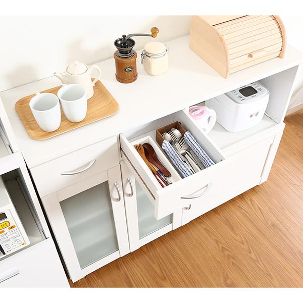 不二貿易　キッチンカウンター　食器棚　120cm Amazon｜不二貿易 キッチン収納 食器棚 幅120×奥行39.5×高さ89cm