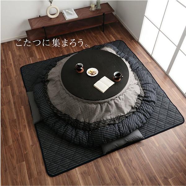 イケヒコ・コーポレーション 1151240030703 こたつ布団 丸型 掛け単品 しじら 『ゆかり』 ブラック 約225cm丸(厚掛けタイプ) メーカー直送の画像