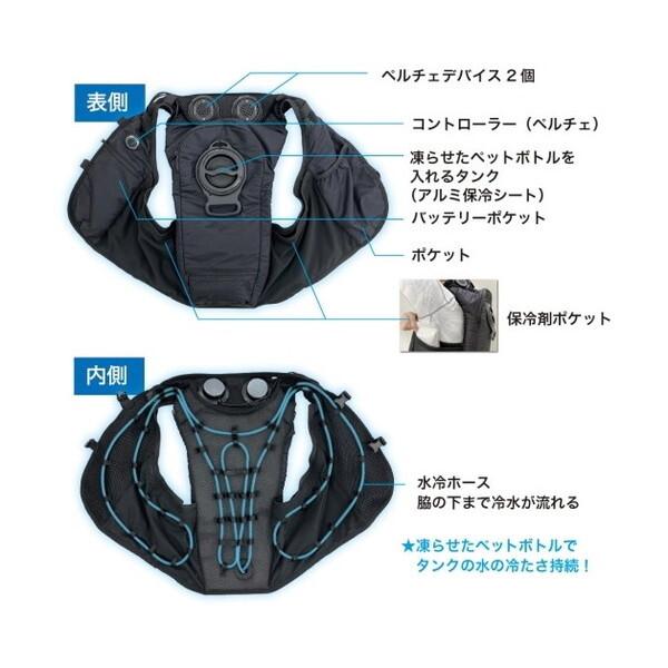 福徳産業 #7300 黒 RSCAHハイブリッドクールベスト バッテリー付