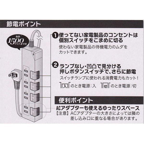 OHM（オーム電機） HS-K1188W 雷ガード&個別押しボタンスイッチ付き