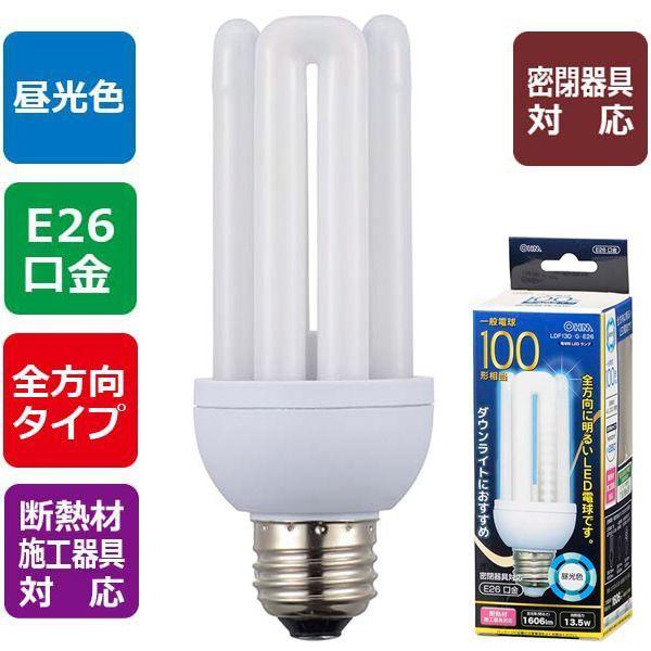 OHM（オーム電機） LDF13D-G-E26 LED電球 D形 E26 100形相当 昼光色