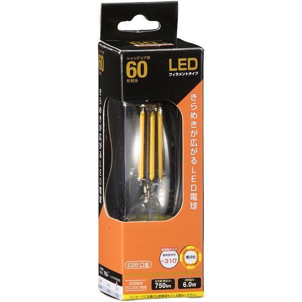 OHM（オーム電機） LDC6L C6 LEDフィラメントタイプシャンデリア球 E26