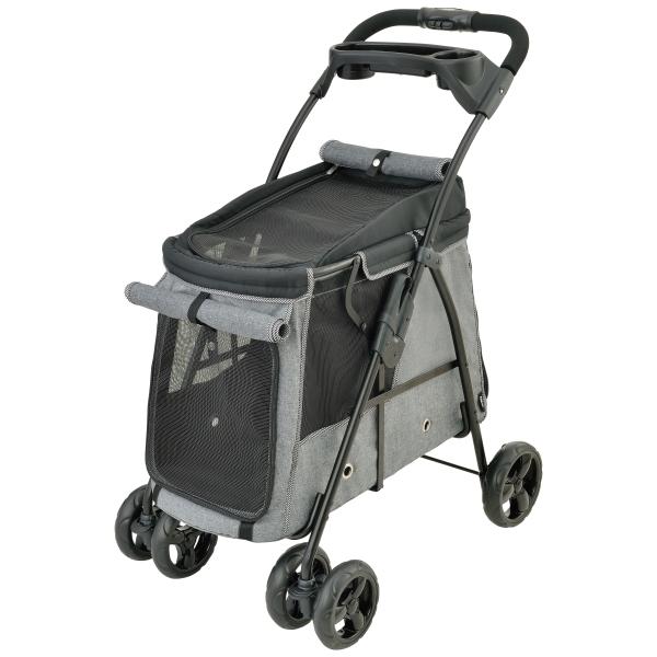 ☆激安‼️ ジェックス中型犬、多頭用カート　25キロ GEX（ジェックス） わんわんカート 中型犬用 25kg以下 ライトグレー