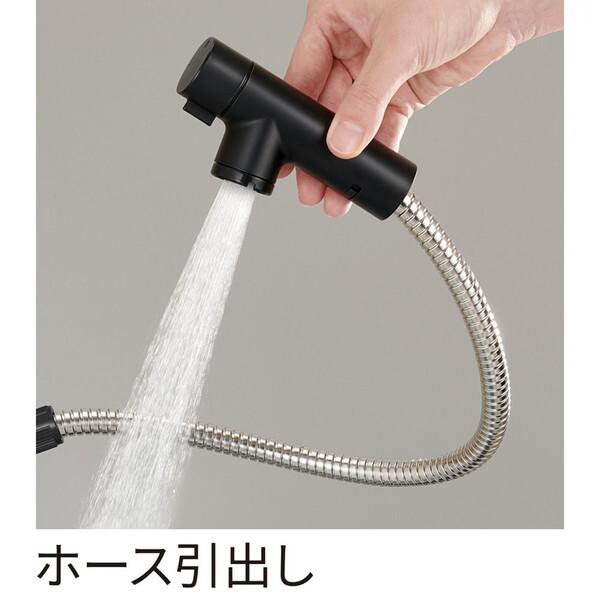 SANEI K87122E6JVMDP シングルワンホールスプレー混合栓 IENI マットブラック_3