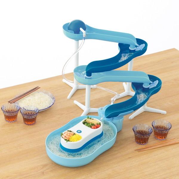 パール金属 D-6668 流麺 スライダーそうめん流し器(ミントブルー