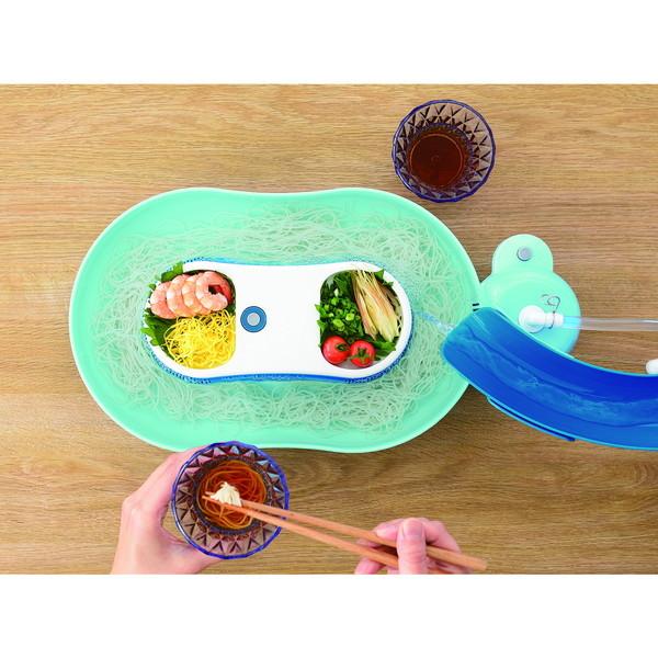 パール金属 D-6668 流麺 スライダーそうめん流し器(ミントブルー